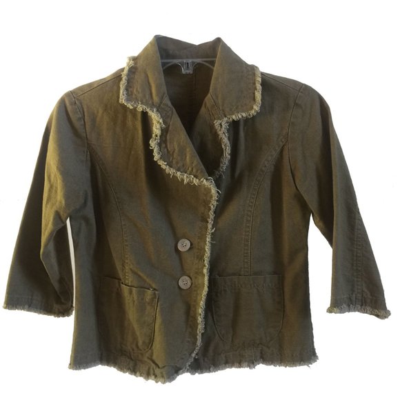 Cropped army-green jacket - Picture 4 of 5